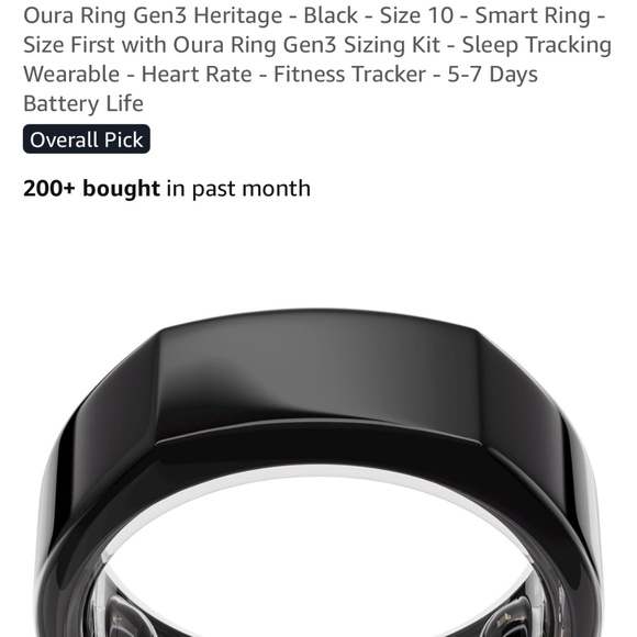 Oura Ring Gen 3 Heritage Black - Size 11 - Picture 3 of 3